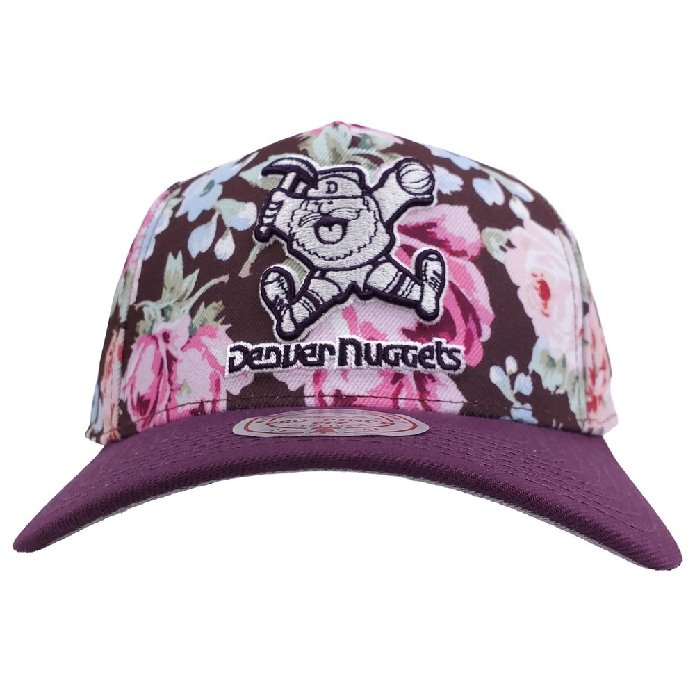 Denver Nuggets Mitchell & Ness Pro Fit Snapback Hat Cap 3D Logo‎ Floral NWT